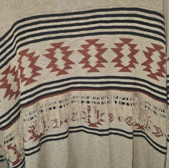 Maurices Long Sleeve Aztec Sweater Cardigan, Womens 3X Fringe NWT - Picture 10 of 10